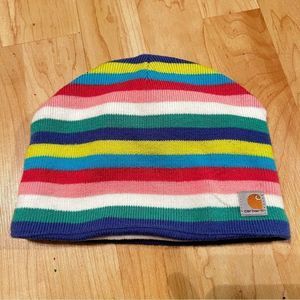 Carhartt Striped Fleece Lined Winter Hat Girls One Size